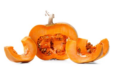 Studio shot of a nice pumpkin isolated on white  clipart