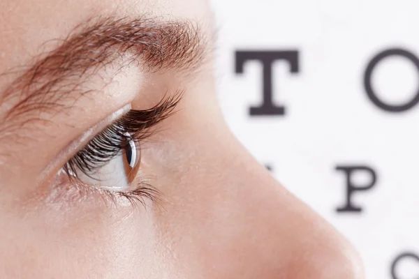 Çocuk bir göz doktoruna. Bir çocuk portresi. 