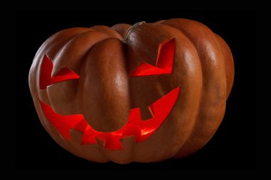 Cadılar Bayramı Balkabağı Jack O Lantern siyah parlak içeriden