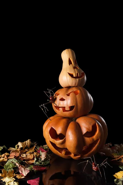 Stack of spooky pumpkin halloween — Stock Photo, Image