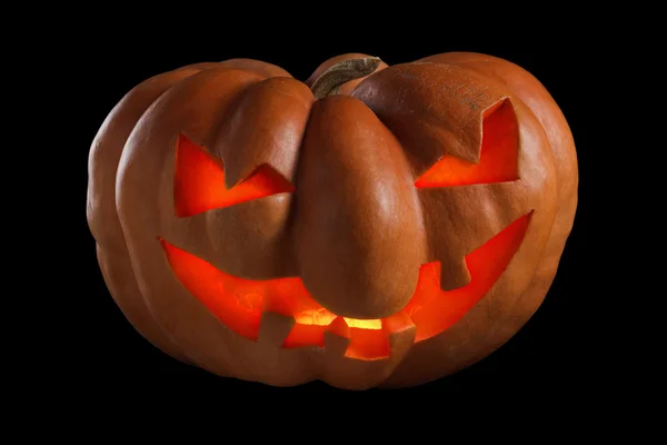 Calabaza de Halloween aislada en negro — Foto de Stock