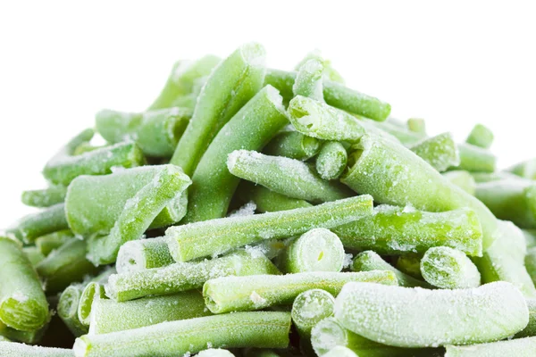 Frozen green beans. On white background. — Stock Photo, Image