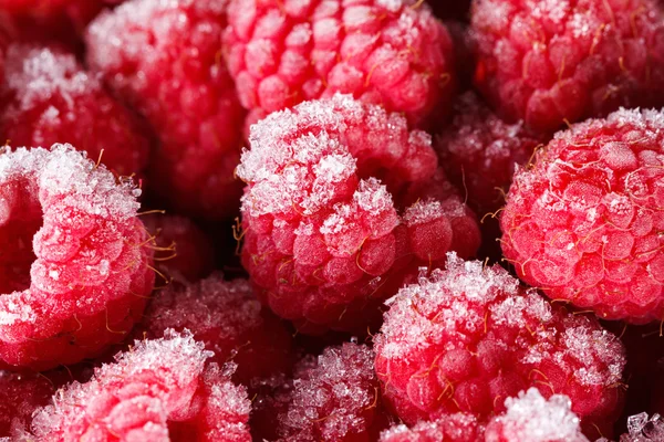 速冻的树莓背景 — 图库照片