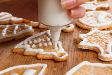 Noel çizim sır desen şenlikli gingerbread. 