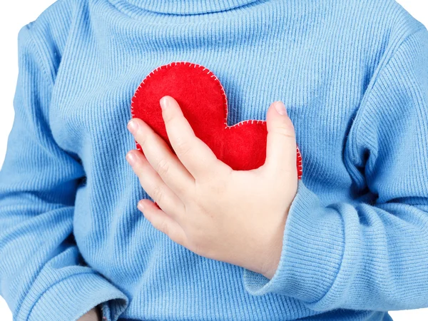 Hände mit Baby-Herz-Symbol. Konzept von Liebe, Gesundheit und Pflege — Stockfoto