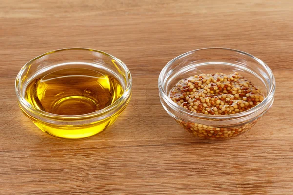 Olive oil french dijon mustard  closeup — Stock Photo, Image