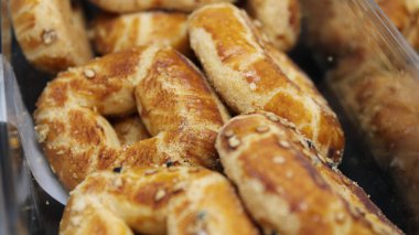 Tuzlu kuru kekin Macro fotoğrafı.