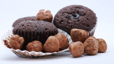 Çikolata Islak Kek Taze Fındık Fotoğrafı