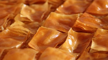 Türk baklava tatlı makro fotoğrafı