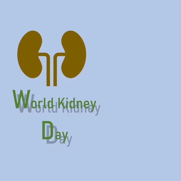 The illustration shows a picture of kidney. There is a word that is World Kidney Day.