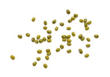 Mung beans piled isolated on white background