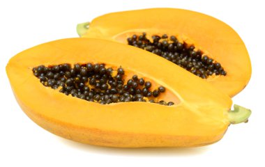 papaya beyaz arkaplanda izole