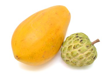 Şeker elma ve papaya meyve