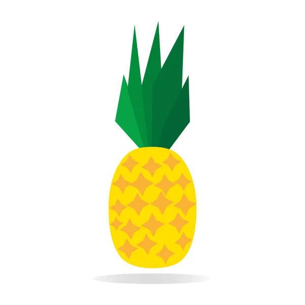 Ananas. Beyaz üzerine izole çizgi film tarzı ananas meyveleri. Yaz meyveleri, sağlıklı ve doğal bir yaşam için - stok vektörü