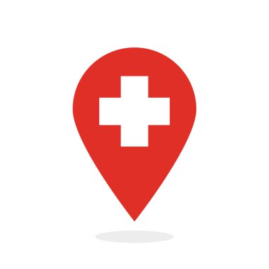 Arka planda harita simgesinde kırmızı vektör işareti var. Bölüm 10