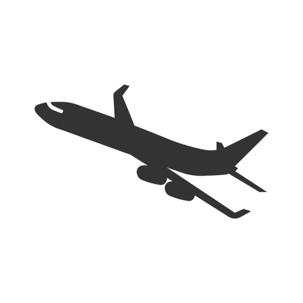 Ícone Avião Estoque Preto Vetor — Vetor de Stock