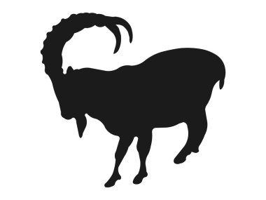 Bir dağ keçisinin siyah silueti - stok vektörü