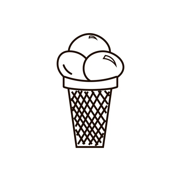 Doodle Ice Cream Icon Vector — 스톡 벡터