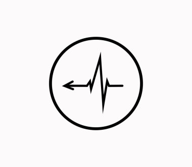 Eczane logosu. Tıbbi bir ikon. Kardiyogram EKG - Vektör