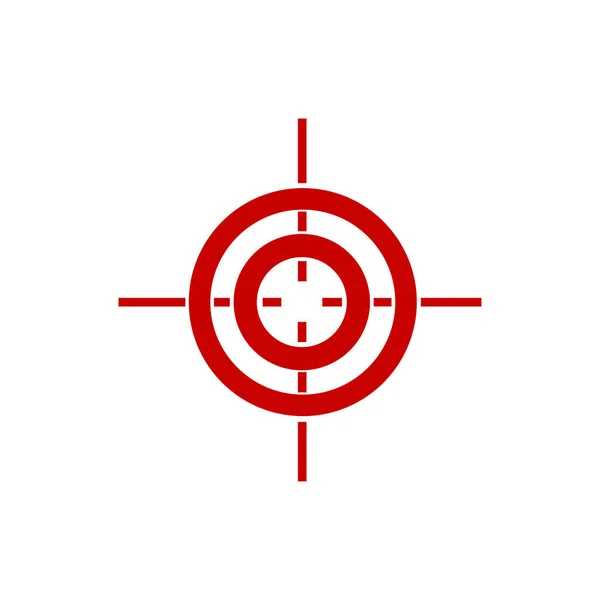 Beyaz zemin üzerinde eşmerkezli daireler ve hedef dizaynı olan kırmızı hedef sembolü