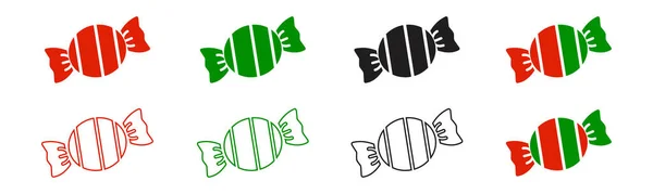 Şeker ikonu. Noel tatlılığı. Yeni yıl şekerleri düz stil. Web ve uygulama için vektör