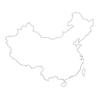 Çin haritası. Vektör illüstrasyonu