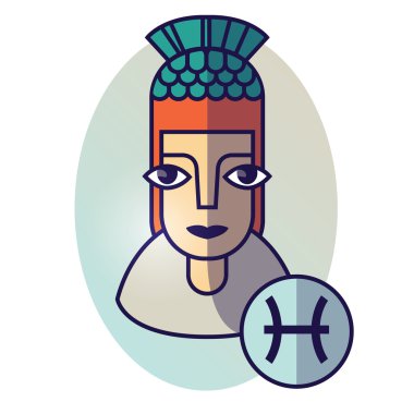 Balık burcu. Burç vektör çizim