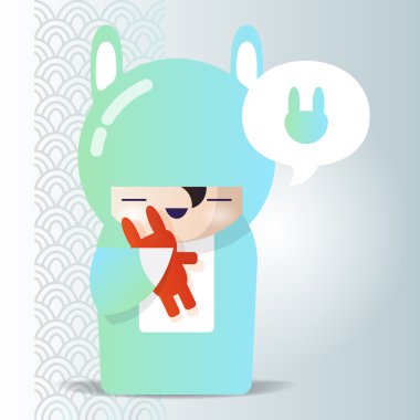 Tavşan kostümünü Kawaii kız