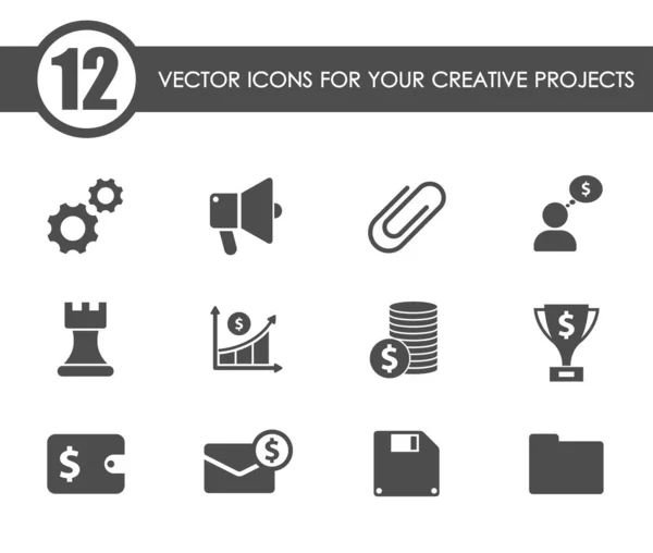 Conjunto de iconos comerciales — Vector de stock