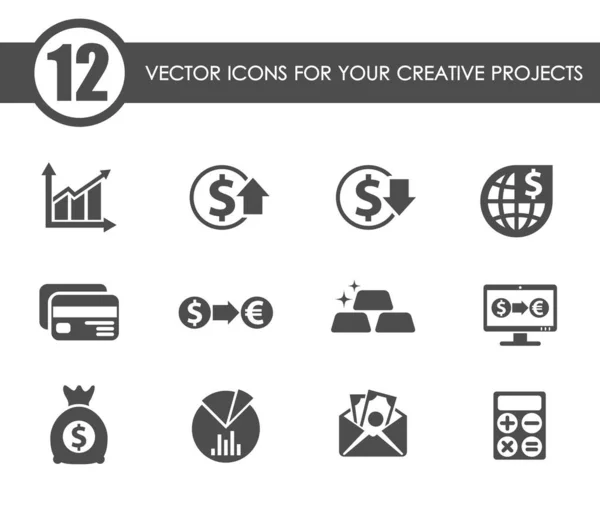 Financiar iconos vectoriales — Vector de stock