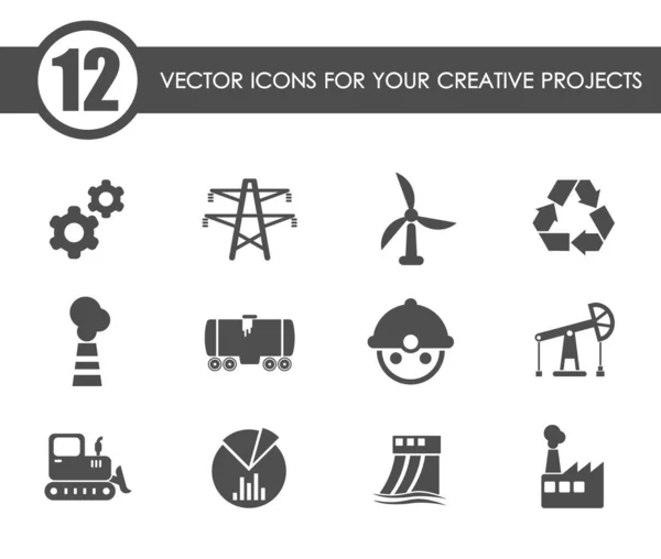 Iconos de vector de la industria — Vector de stock