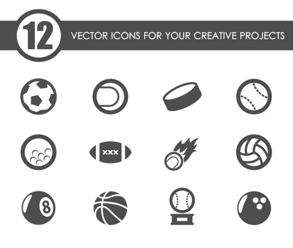 Deporte bolas vector iconos — Vector de stock