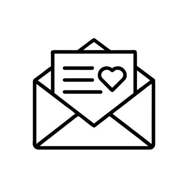 Web ve ui tasarımı için aşk harfi ana hatları vektör simgesi