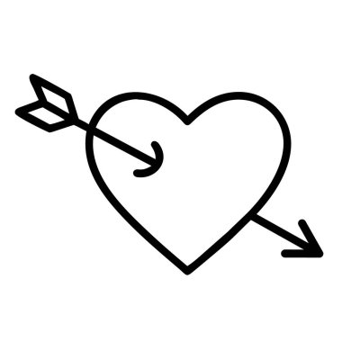 Web ve ui tasarımı için ok çizgisi vektör simgesine sahip kalp