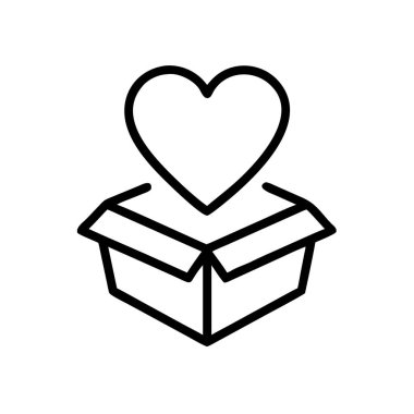 Web ve ui tasarımı için sevgililer günü hediyesi ana hatlı vektör simgesi