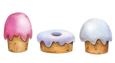 Tatlı suluboya şekerleme seti Eacter, doğum günü pastaları.. 