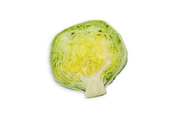 在白色上分离的新鲜的半冰山生菜 — 图库照片
