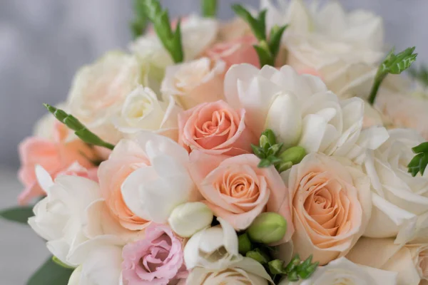 Delicate Blossoming Roses Blooming Flowers Festive Background Pastel Soft Bouquet — Stock Photo, Image