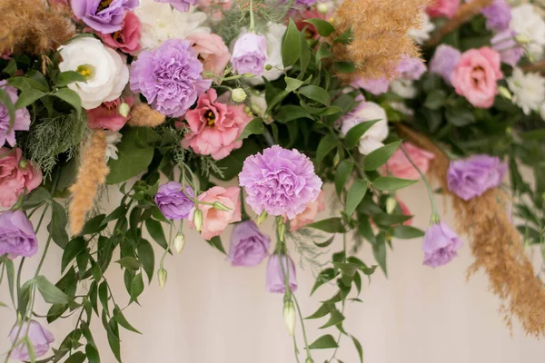 Main Table Wedding Reception Beautiful Flowers Wedding Day Wedding Decoations — Stock Photo, Image