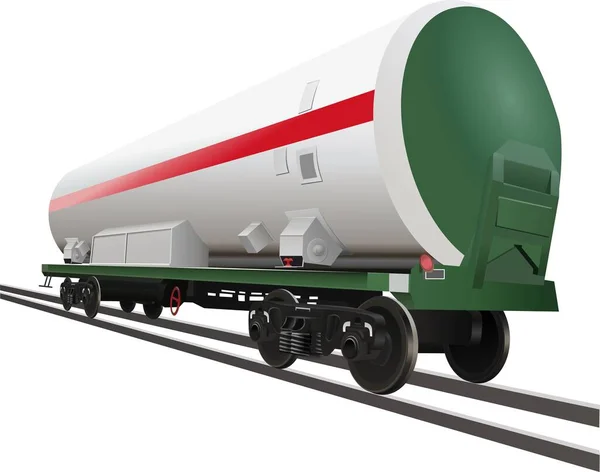 Railway Tank Car Rides Rails White Background Vector Image — Stock Vector