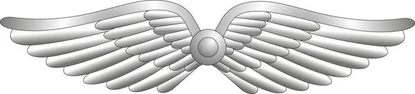 Alas Metal Plateado Insignia Fuerza Aérea Sobre Fondo Blanco Imagen — Archivo Imágenes Vectoriales