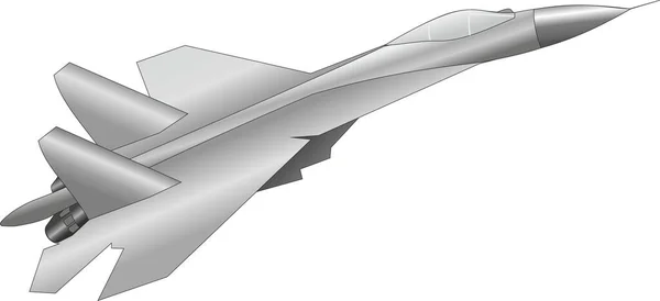 Vliegende Militaire Vliegtuigen Zilveren Kleur Een Witte Achtergrond Vectorafbeelding — Stockvector