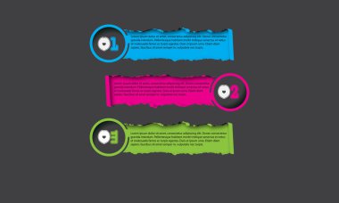 Modern vektör soyut adım etikel Infographic öğeleri