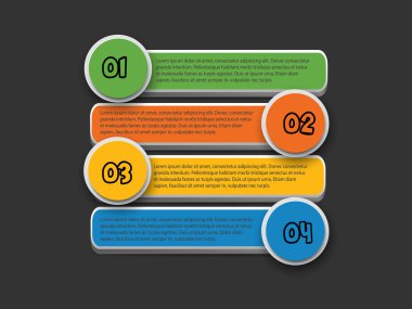 Modern vektör soyut adım etikel Infographic öğeleri