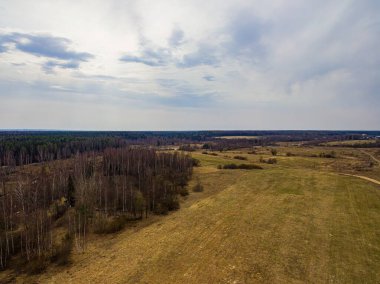 Tarlanın yakınındaki ormanın yüksekliğinden.