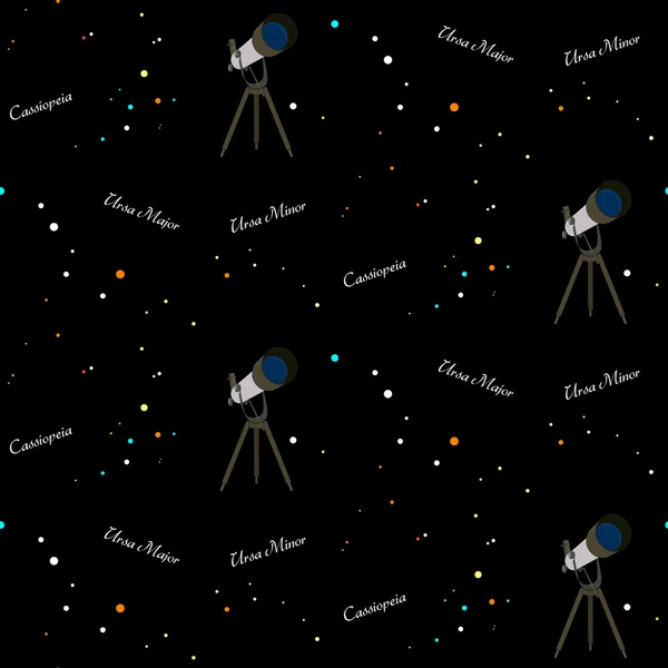 Minta a teleszkóp és a csillagképek — Stock Vector