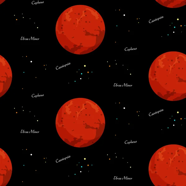无缝火星与星座 — 图库矢量图片