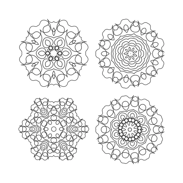 Conjunto de mandalas para colorir livro — Vetor de Stock