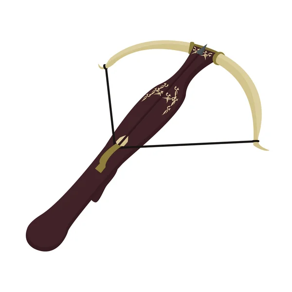 Средневековый арбалет лучника со стрелами. Векторная иллюстрация клипа изолирована на белом — стоковый вектор