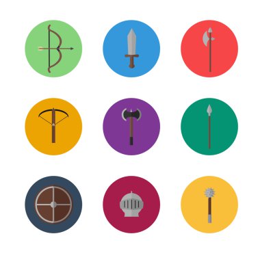 flat icon set 9 - medieval weapon